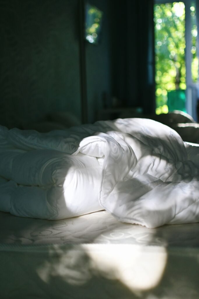 unmade dirty bed